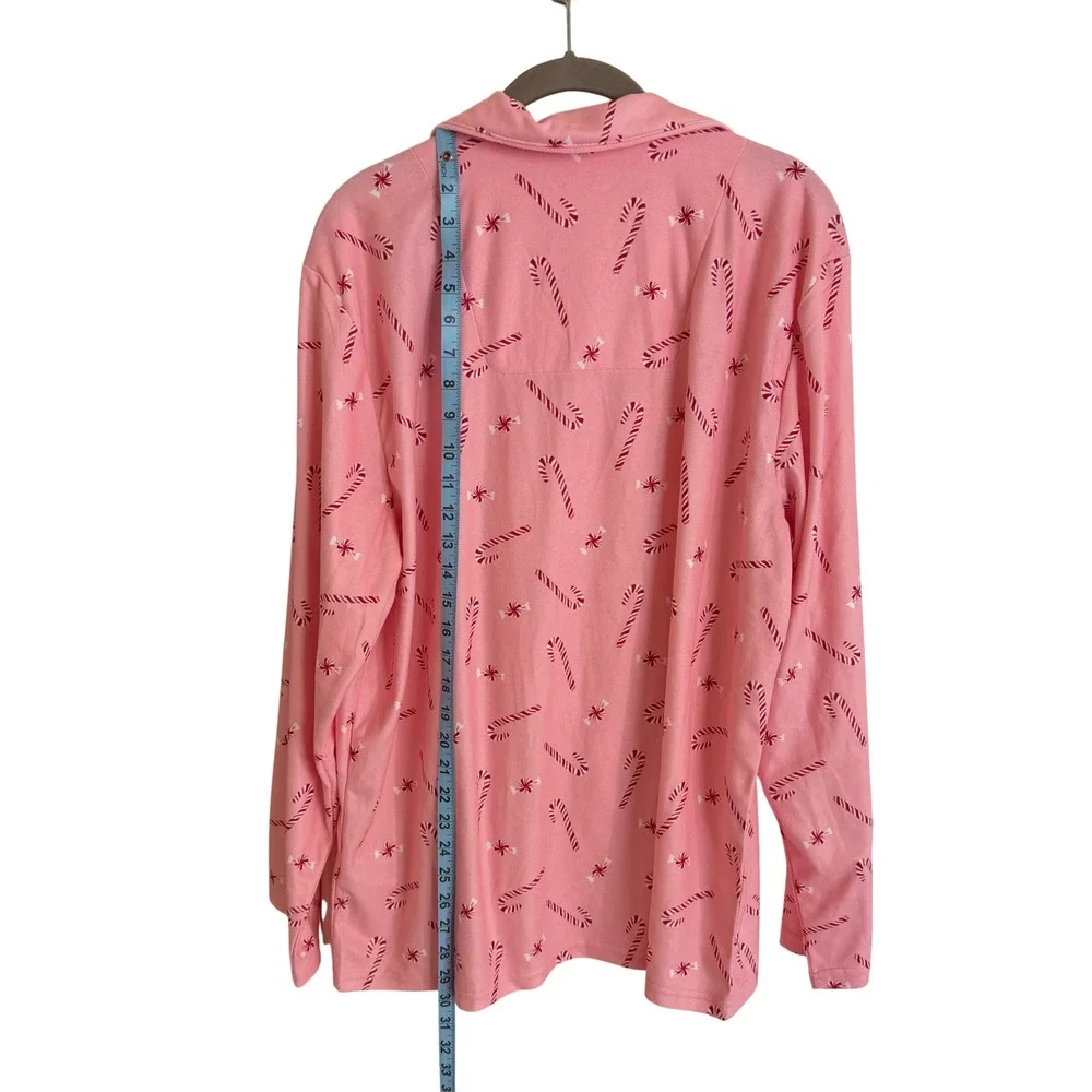 Carters Bedtime Womens Pink Candy Cane Holiday Pajama Set‎ Size Large New NWT